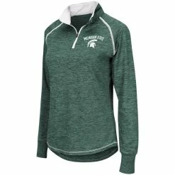 New 🔔 Women's Colosseum Green Michigan State Spartans Bikram Quarter-Zip Pullover Jacket 😍 -activewear Sales unnamed file 1002