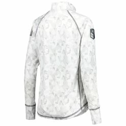 Outlet ⭐ Women's Colosseum White Missouri Tigers Operation Hat Trick Military Appreciation Officer Arctic Camo Raglan Quarter-Zip Jacket 😀 -activewear Sales unnamed file 1015