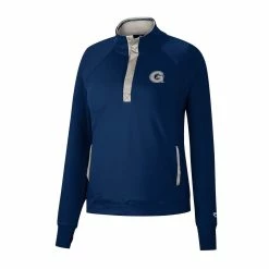 Flash Sale ✔️ Women's Colosseum Navy Georgetown Hoyas Kipling Raglan Quarter-Snap Top 🎉 -activewear Sales unnamed file 1018