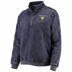 Deals 🧨 Women's Gameday Couture Navy West Virginia Mountaineers Unstoppable Chic Quilted Quarter-Zip Jacket 💯 -activewear Sales unnamed file 1030