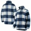 Buy 🔥 Women's G-III 4Her By Carl Banks Navy/White Washington Capitals Plaid Sherpa Quarter-Zip Jacket ✨
