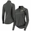 Budget 🔥 Women's Colosseum Black Purdue Boilermakers Stingray Raglan Quarter-Zip Top ⭐