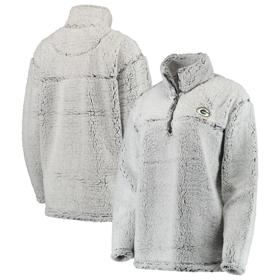 Outlet β G-III 4Her By Carl Banks π© Women's Gray Green Bay Packers Sherpa Quarter-Zip Pullover Jacket π― 2 Outlet β G-III 4Her By Carl Banks π© Women's Gray Green Bay Packers Sherpa Quarter-Zip Pullover Jacket π― - Image 2