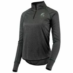 Best Sale 🔔 Women's Colosseum Black Michigan State Spartans Stingray Raglan Quarter-Zip Top 🤩 -activewear Sales unnamed file 1130