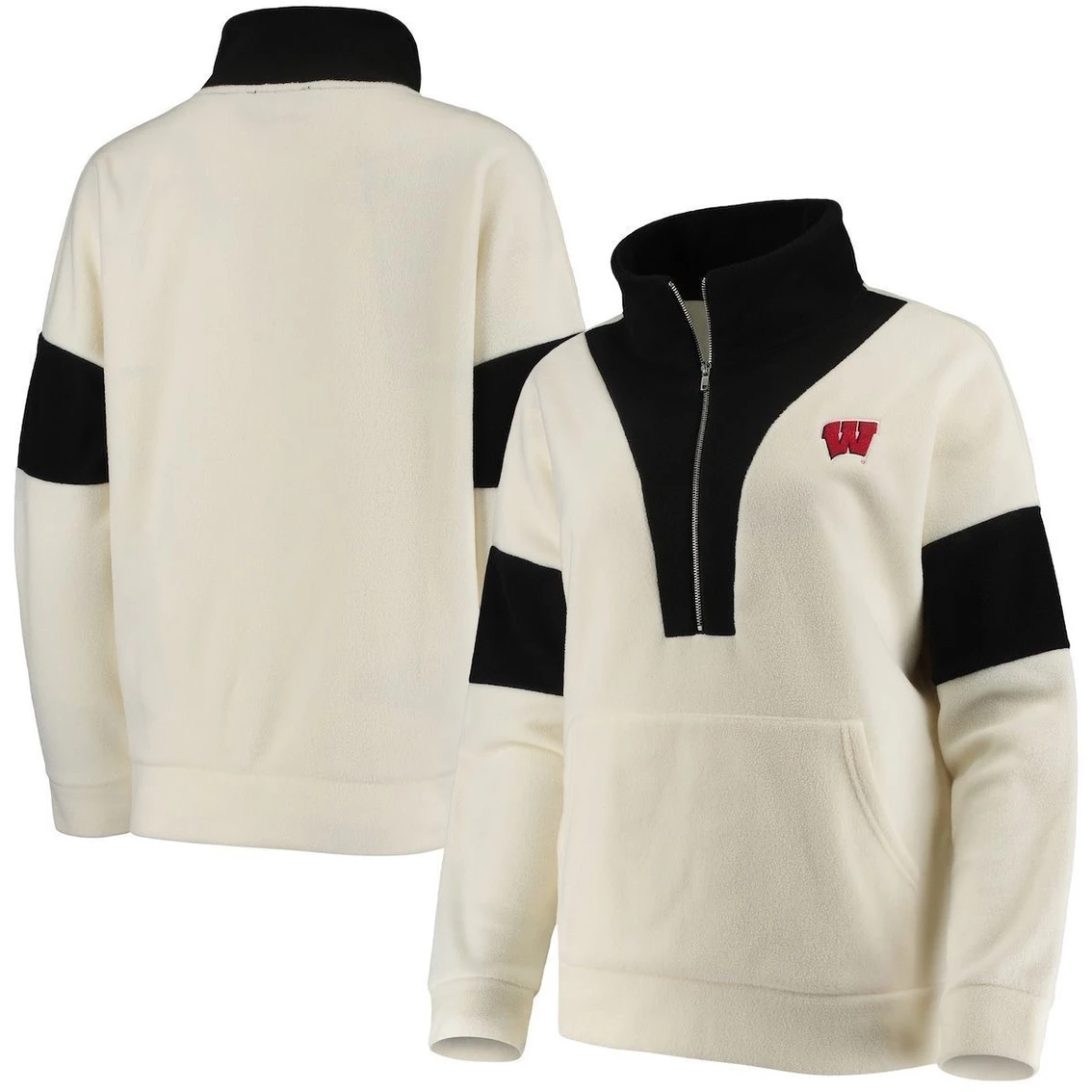 New 😀 Gameday Couture 👩 Women's White/Black Wisconsin Badgers Blocked In Colorblocked Half-Zip Jacket 🥰 1 New 😀 Gameday Couture 👩 Women's White/Black Wisconsin Badgers Blocked In Colorblocked Half-Zip Jacket 🥰