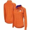 Best Pirce 🥰 Women's Colosseum Orange Clemson Tigers Bikram Quarter-Zip Pullover Jacket 🎁