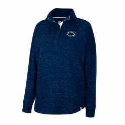 Cheap 👏 Women's Colosseum Navy Penn State Nittany Lions Natalie Speckled Quarter-Snap Top ✨ -activewear Sales unnamed file 1171