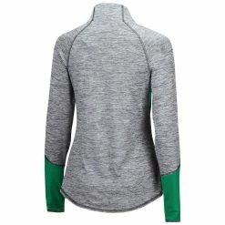 Best deal ⭐ Women's Colosseum Heathered Gray/Green Oregon Ducks Color Block Space-Dye Raglan Quarter-Zip Top ⭐ -activewear Sales unnamed file 1180