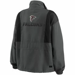 Hot Sale 😍 Women's WEAR By Erin Andrews Charcoal Atlanta Falcons Popover Packable Half-Zip Jacket 💯 -activewear Sales unnamed file 1203
