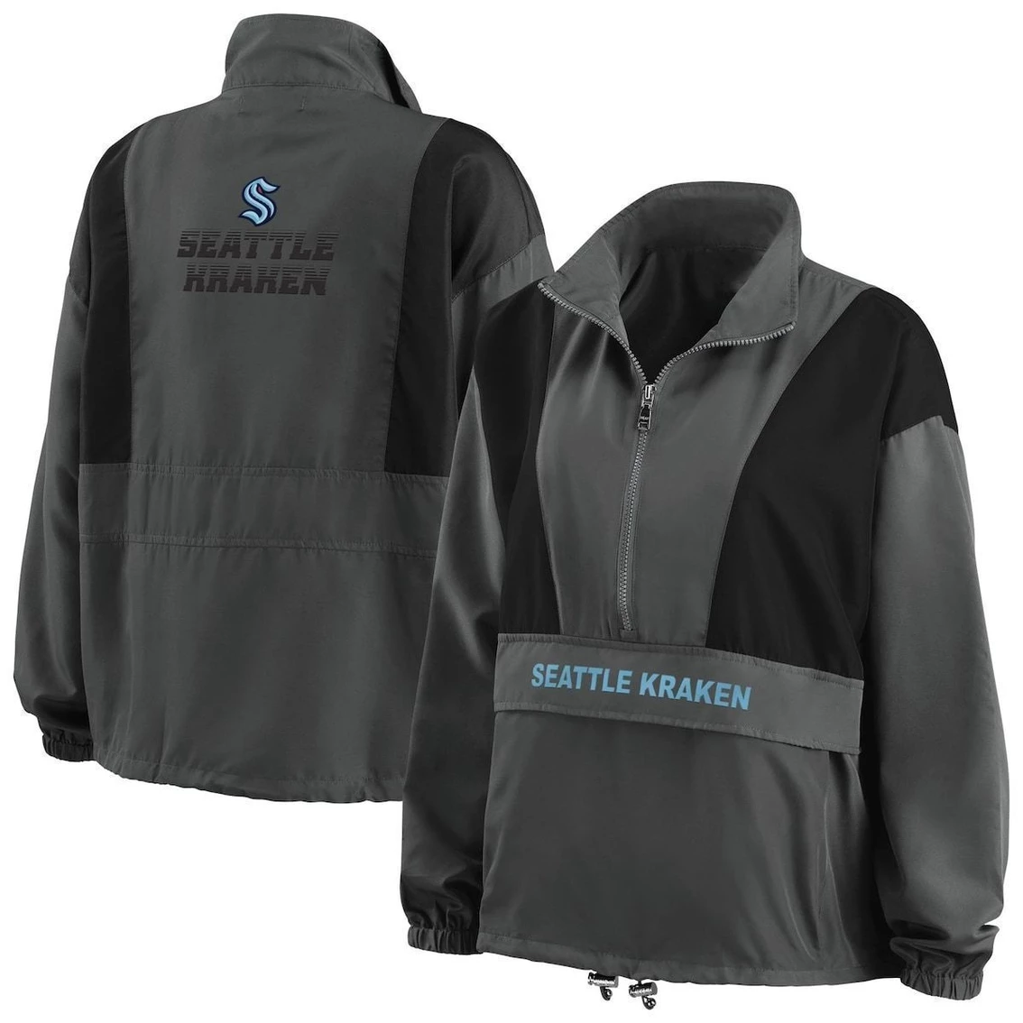 Discount π― Women's WEAR By Erin Andrews Charcoal Seattle Kraken Popover Packable Half-Zip Jacket π₯° 1 Discount π― Women's WEAR By Erin Andrews Charcoal Seattle Kraken Popover Packable Half-Zip Jacket π₯°