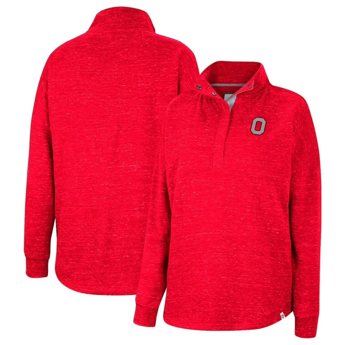 Deals ๐ Women's Colosseum Scarlet Ohio State Buckeyes Natalie Speckled Quarter-Snap Top ๐ฏ 2 Deals ๐ Women's Colosseum Scarlet Ohio State Buckeyes Natalie Speckled Quarter-Snap Top ๐ฏ - Image 2