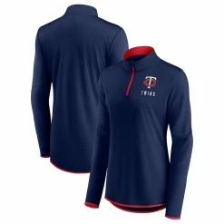 Wholesale 🔥 Women's Fanatics Branded Navy Minnesota Twins Worth The Drive Quarter-Zip Jacket 🧨