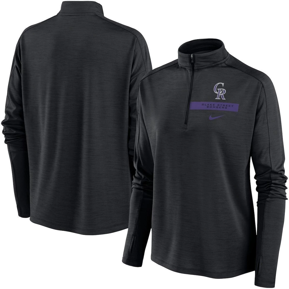 Wholesale π₯ Women's Nike Black Colorado Rockies Primetime Raglan Quarter-Zip Top π 1 Wholesale π₯ Women's Nike Black Colorado Rockies Primetime Raglan Quarter-Zip Top π