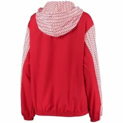 Best deal ❤️ Women's ZooZatz Red Wisconsin Badgers Chevron Swishy Quarter-Zip Hoodie Jacket 💯 -activewear Sales unnamed file 1267