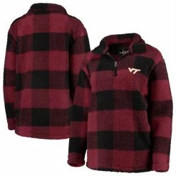 Best reviews of ❤️ Boxercraft 👩 Women's Maroon/Black Virginia Tech Hokies Plaid Sherpa Quarter-Zip Pullover Jacket ✨