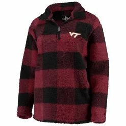 Best reviews of ❤️ Boxercraft 👩 Women's Maroon/Black Virginia Tech Hokies Plaid Sherpa Quarter-Zip Pullover Jacket ✨ -activewear Sales unnamed file 1282