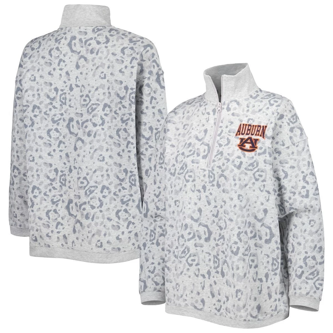 Best Pirce ๐ Women's Gameday Couture Heather Gray Auburn Tigers Leopard Quarter-Zip Sweatshirt ๐ 2 Best Pirce ๐ Women's Gameday Couture Heather Gray Auburn Tigers Leopard Quarter-Zip Sweatshirt ๐ - Image 2