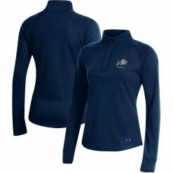 Wholesale ⌛ Women's Under Armour Navy Navy Midshipmen Double-Knit Jersey Quarter-Snap Pullover Jacket ⭐