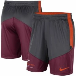 Wholesale 😍 Men's Nike Charcoal/Maroon Virginia Tech Hokies Team Performance Knit Shorts ❤️