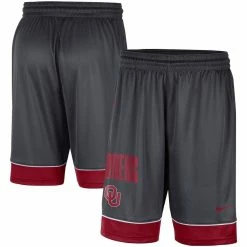 Best Pirce ✔️ Men's Nike Charcoal/Crimson Oklahoma Sooners Fast Break Performance Shorts 🎉