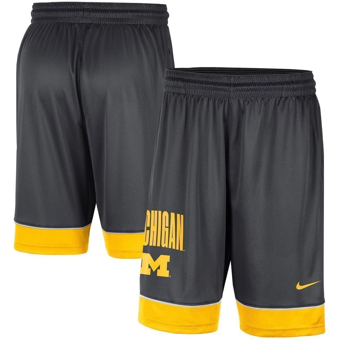 Outlet ✨ Men's Nike Charcoal/Yellow Michigan Wolverines Fast Break Performance Shorts ✨ 2 Outlet ✨ Men's Nike Charcoal/Yellow Michigan Wolverines Fast Break Performance Shorts ✨ - Image 2