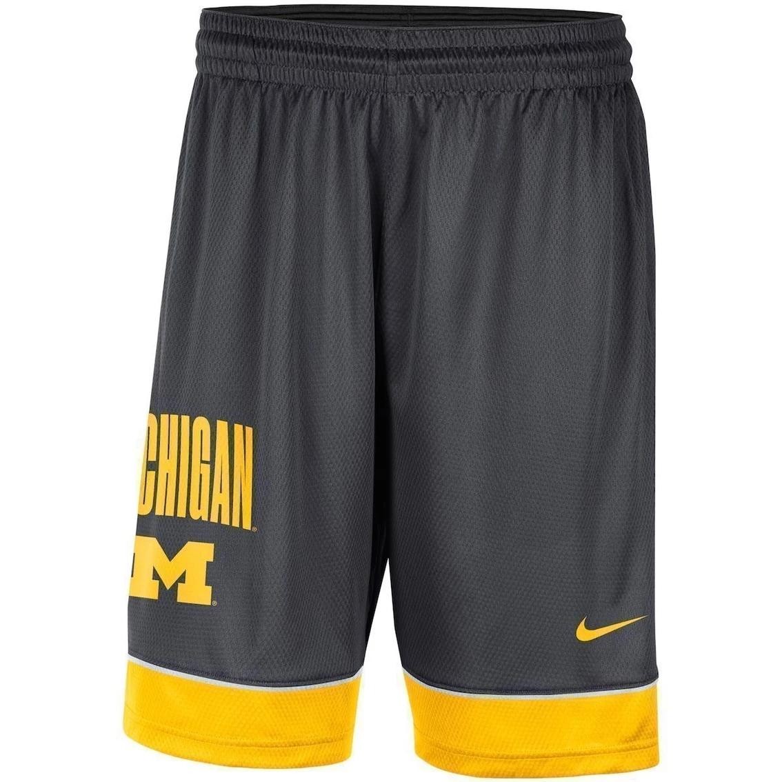 Outlet ✨ Men's Nike Charcoal/Yellow Michigan Wolverines Fast Break Performance Shorts ✨ 3 Outlet ✨ Men's Nike Charcoal/Yellow Michigan Wolverines Fast Break Performance Shorts ✨ - Image 3