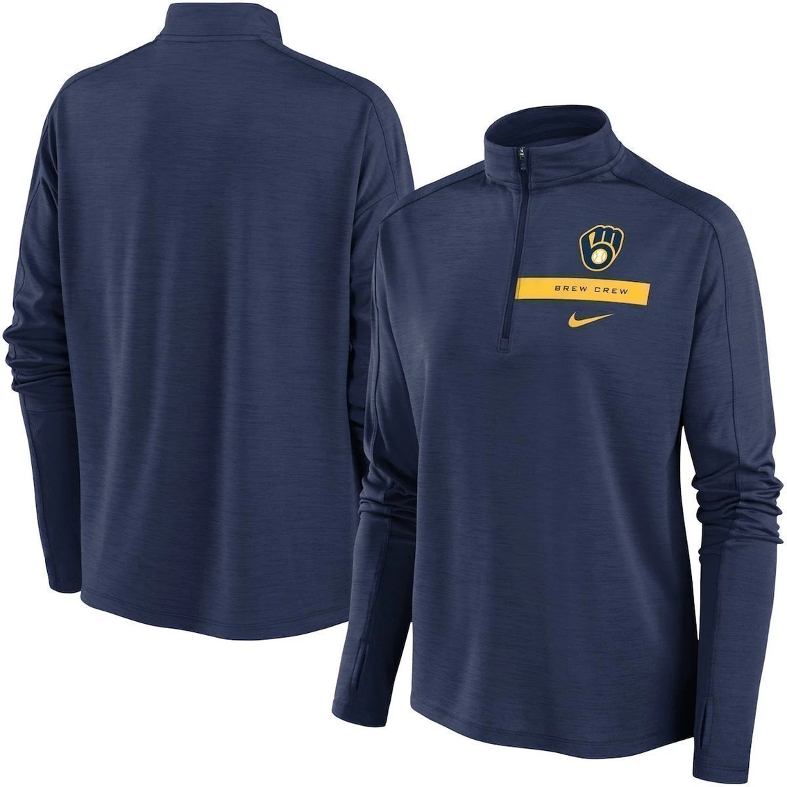 Brand new π Women's Nike Navy Milwaukee Brewers Primetime Local Touch Pacer Quarter-Zip Top β€οΈ 2 Brand new π Women's Nike Navy Milwaukee Brewers Primetime Local Touch Pacer Quarter-Zip Top β€οΈ - Image 2