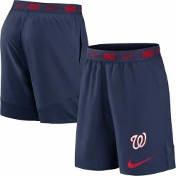 Cheapest 🤩 Men's Nike Navy Washington Nationals Primetime Logo Performance Shorts 🥰