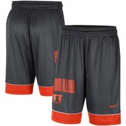 Best Sale π€© Men's Nike Charcoal/Orange Illinois Fighting Illini Fast Break Performance Shorts β€οΈ