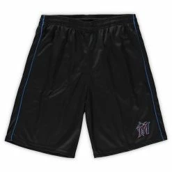 Wholesale 🌟 Profile Men's Black Miami Marlins Big & Tall Mesh Shorts 💯