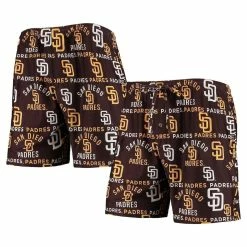 Wholesale 🥰 Men's Concepts Sport Brown San Diego Padres Flagship Allover Print Knit Jam Shorts 🎉
