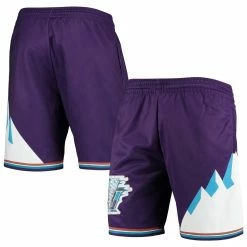 Coupon 🔔 Men's Mitchell & Ness Purple Utah Jazz 1996 Hardwood Classics 75th Anniversary Swingman Shorts 😍