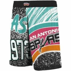 Top 10 😉 Men's Mitchell & Ness Black San Antonio Spurs Hardwood Classics Jumbotron Sublimated Shorts ⌛ -activewear Sales unnamed file 2056