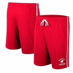 Best Sale ⭐ Men's Colosseum Red Wisconsin Badgers Thunder Slub Shorts 💯
