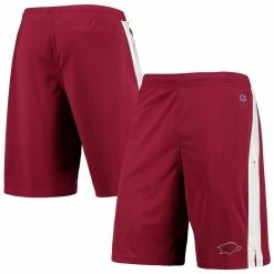 Promo 😀 Men's Champion Cardinal Arkansas Razorbacks Side Stripe Shorts ✨