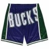 Discount 🎁 Men's Mitchell & Ness Purple Milwaukee Bucks Big & Tall Hardwood Classics Big Face 2.0 Shorts 🌟