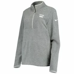 Best Pirce 😀 Women's Nike Gray Texas Longhorns Teddy Bear Fleece Half-Zip Jacket ❤️ -activewear Sales unnamed file 220