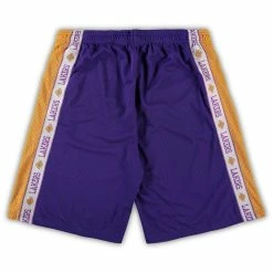 Promo 🛒 Men's Fanatics Branded Purple/Gold Los Angeles Lakers Big & Tall Tape Mesh Shorts 🔥