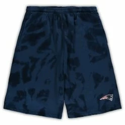 Outlet 🥰 Profile Men's Navy New England Patriots Big & Tall Tie-Dye Shorts 👍