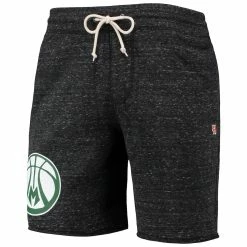 Brand new 🔥 Men's Homage Charcoal Milwaukee Bucks Primary Logo Tri-Blend Sweat Shorts 🎉 -activewear Sales unnamed file 2306