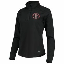 Brand new ⌛ Women's Under Armour Black Texas Tech Red Raiders 🏀 Basketball On-Court Quarter-Snap Raglan Jacket 👍 -activewear Sales unnamed file 232