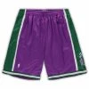 Best deal 🧨 Men's Mitchell & Ness Purple Milwaukee Bucks Big & Tall Hardwood Classics Team Swingman Shorts 🥰