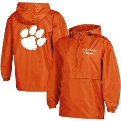Cheap 😀 Women's Champion Orange Clemson Tigers Packable Half-Zip Light Rain Jacket 😉