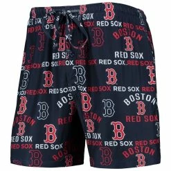 Brand new ❤️ Men's Concepts Sport Navy Boston Red Sox Flagship Allover Print Knit Jam Shorts 🤩 -activewear Sales unnamed file 2361