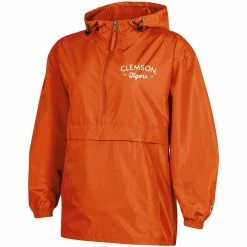 Cheap 😀 Women's Champion Orange Clemson Tigers Packable Half-Zip Light Rain Jacket 😉 -activewear Sales unnamed file 237