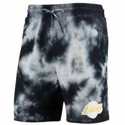 Promo ❤️ Men's New Era Black Los Angeles Lakers Fleece Tie-Dye Shorts 👏 -activewear Sales unnamed file 2415
