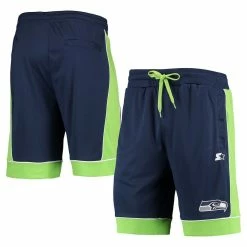 Top 10 🎁 Men's Starter College Navy/Neon Green Seattle Seahawks Fan Favorite Fashion Shorts ❤️