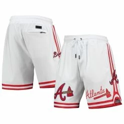 Cheapest 🥰 Men's Pro Standard White Atlanta Braves Team Logo Shorts ✨