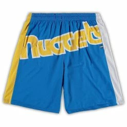 Budget 🎁 Men's Mitchell & Ness Royal Denver Nuggets Big & Tall Hardwood Classics Big Face 2.0 Shorts 👏