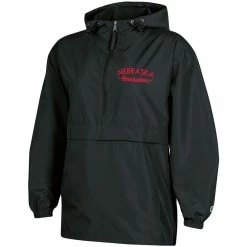 Promo 👏 Women's Champion Black Nebraska Huskers Packable Half-Zip Light Rain Jacket 😍 -activewear Sales unnamed file 259